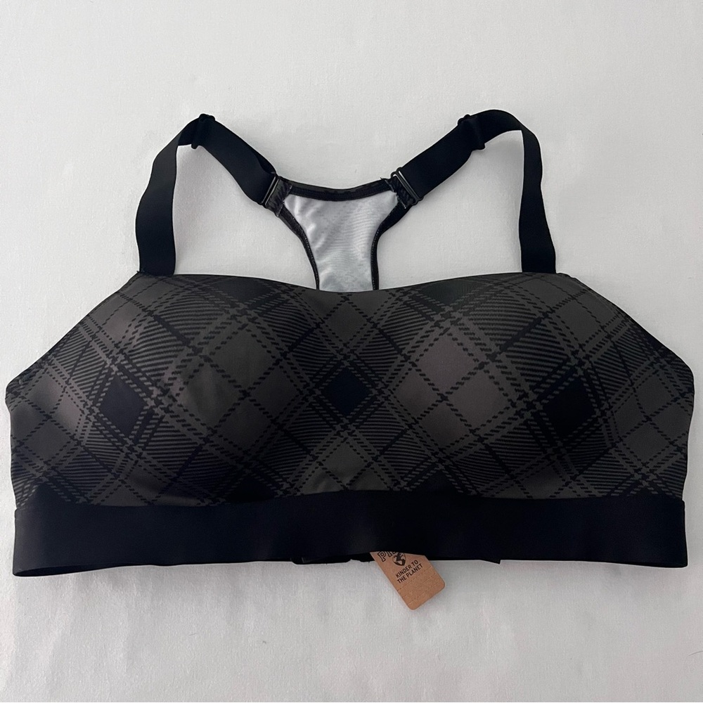 Victoria’s Secret Pink Active Plaid Sports Bra Ultimate Push-Up size XXL NWT